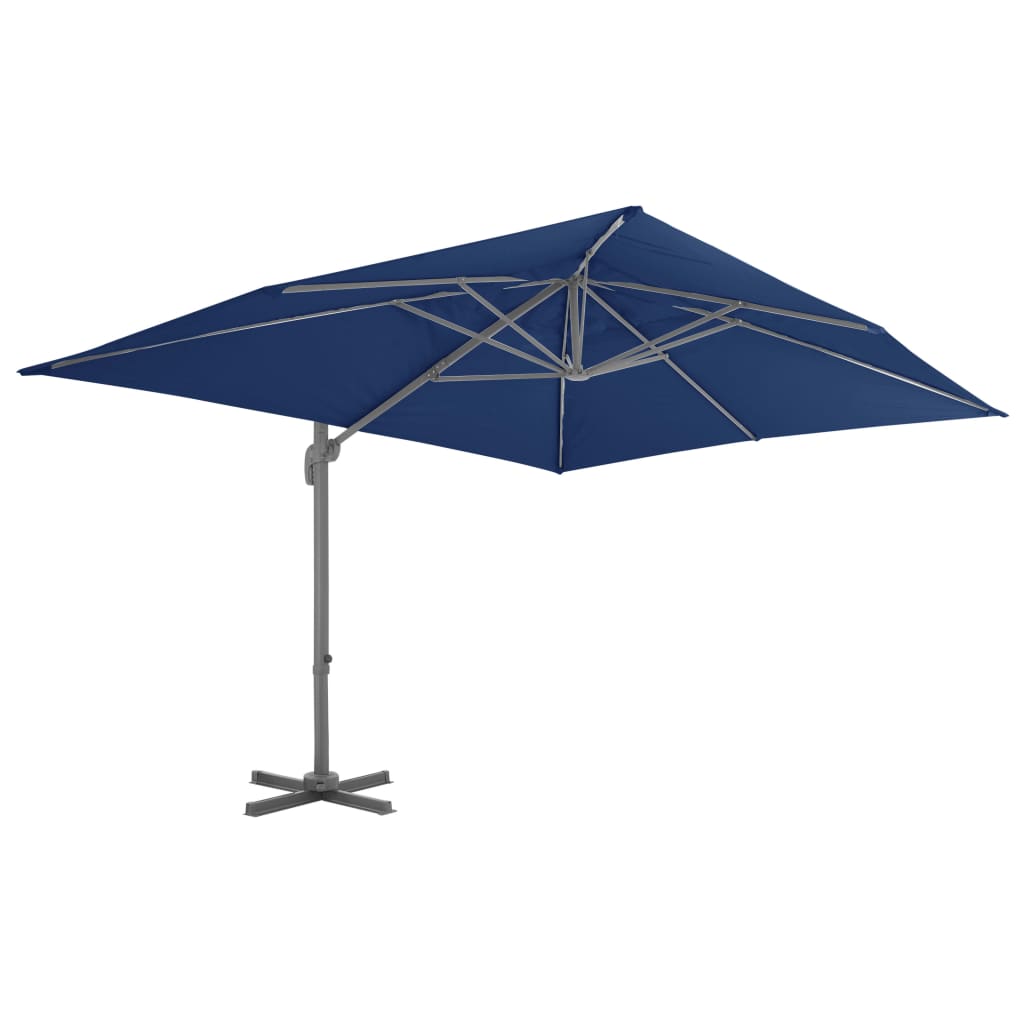 Градински чадър чупещо рамо с алуминиев прът 4x3 м морскосин