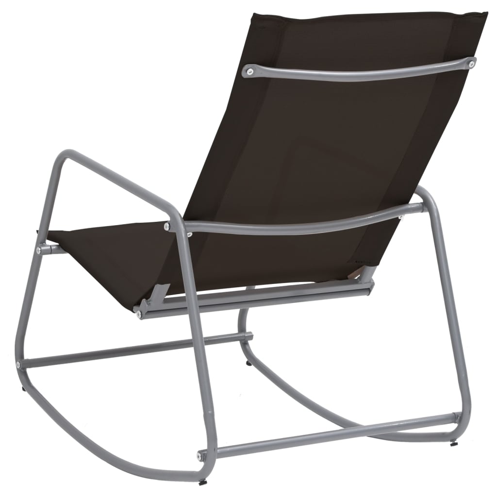 Градински люлеещ се стол, черен, 95x54x85 см, textilene