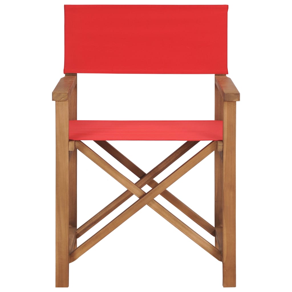 Режисьорски стол, тиково дърво масив, червен