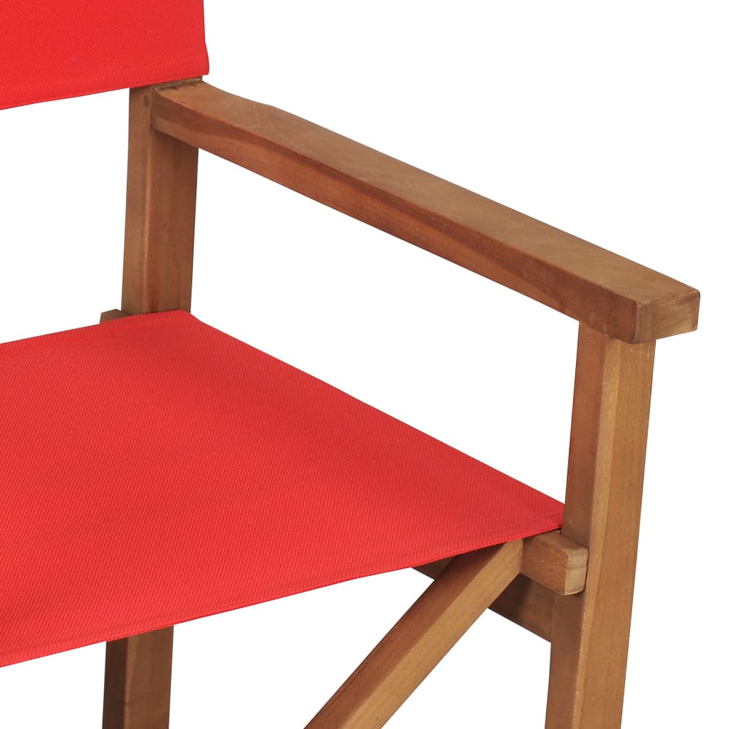 Режисьорски стол, тиково дърво масив, червен