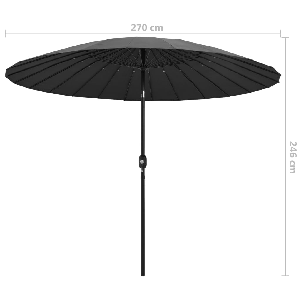 Градински чадър с алуминиев прът, 270 см, антрацит