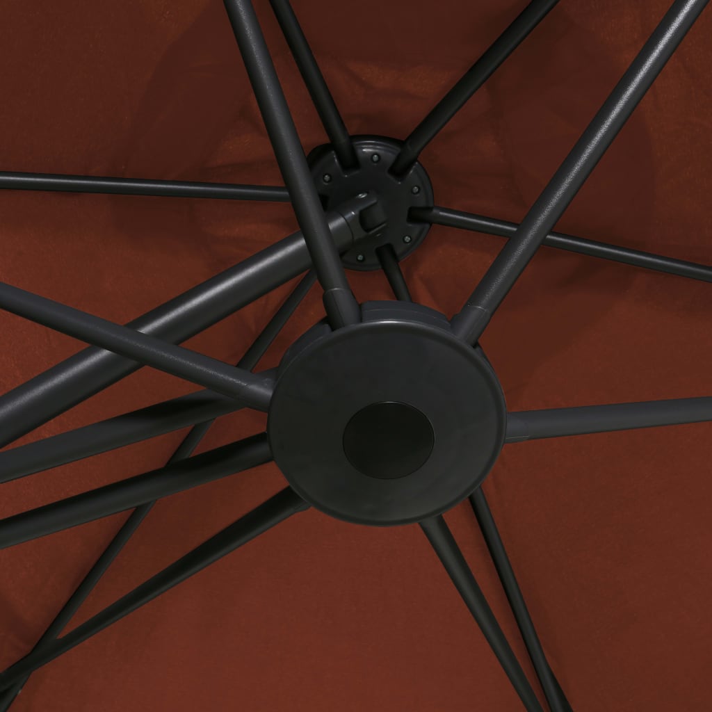 Градински чадър със стоманен прът, 300 см, теракота