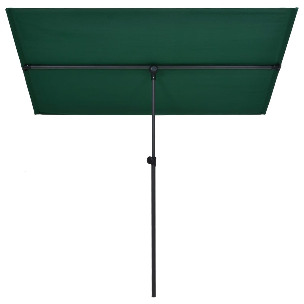 Градински чадър с алуминиев прът, 180x110 см, зелен 