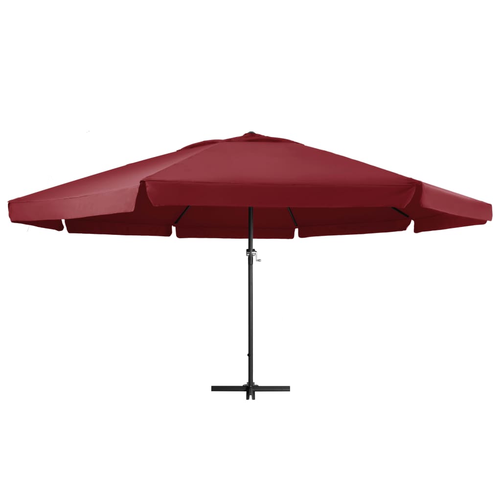 Градински чадър с алуминиев прът, 600 см, бордо червен 