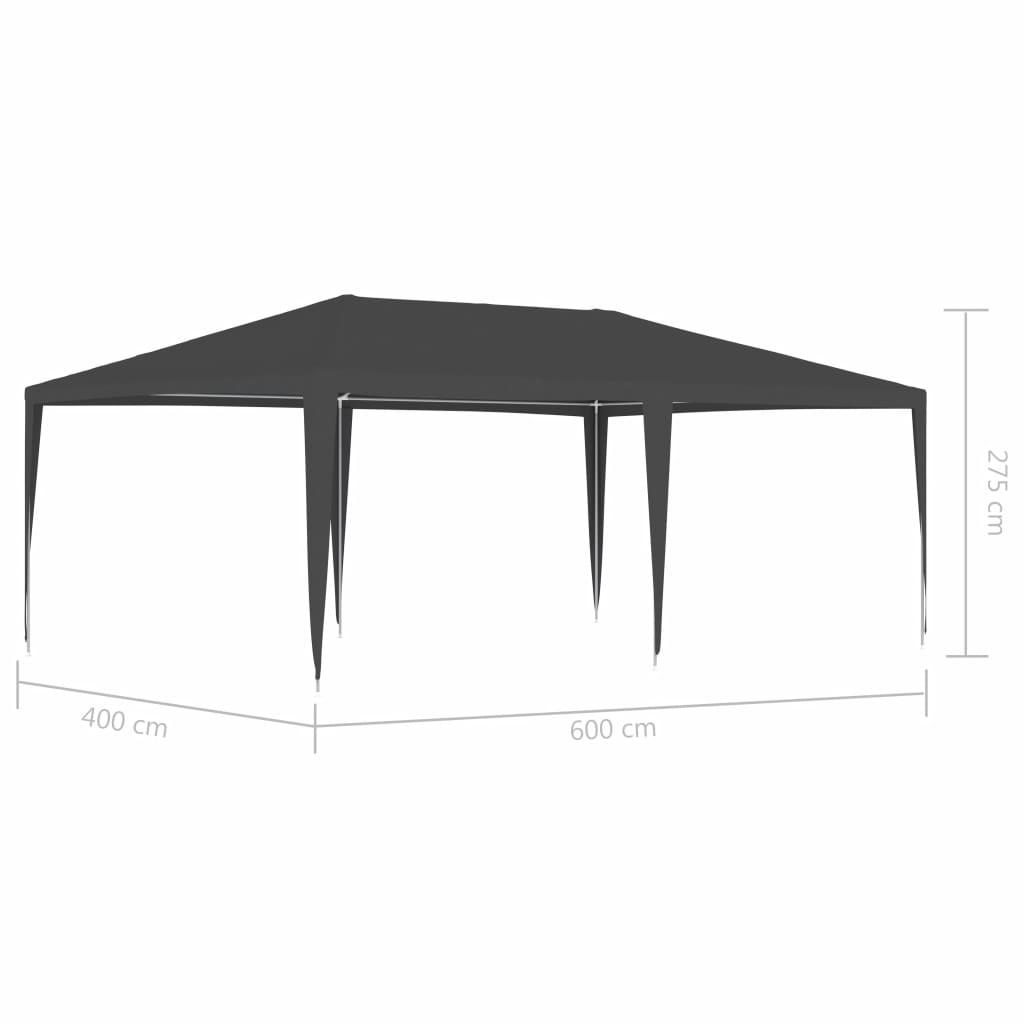 Професионална парти шатра, 4х6 м, антрацит, 90 г/кв.м. 