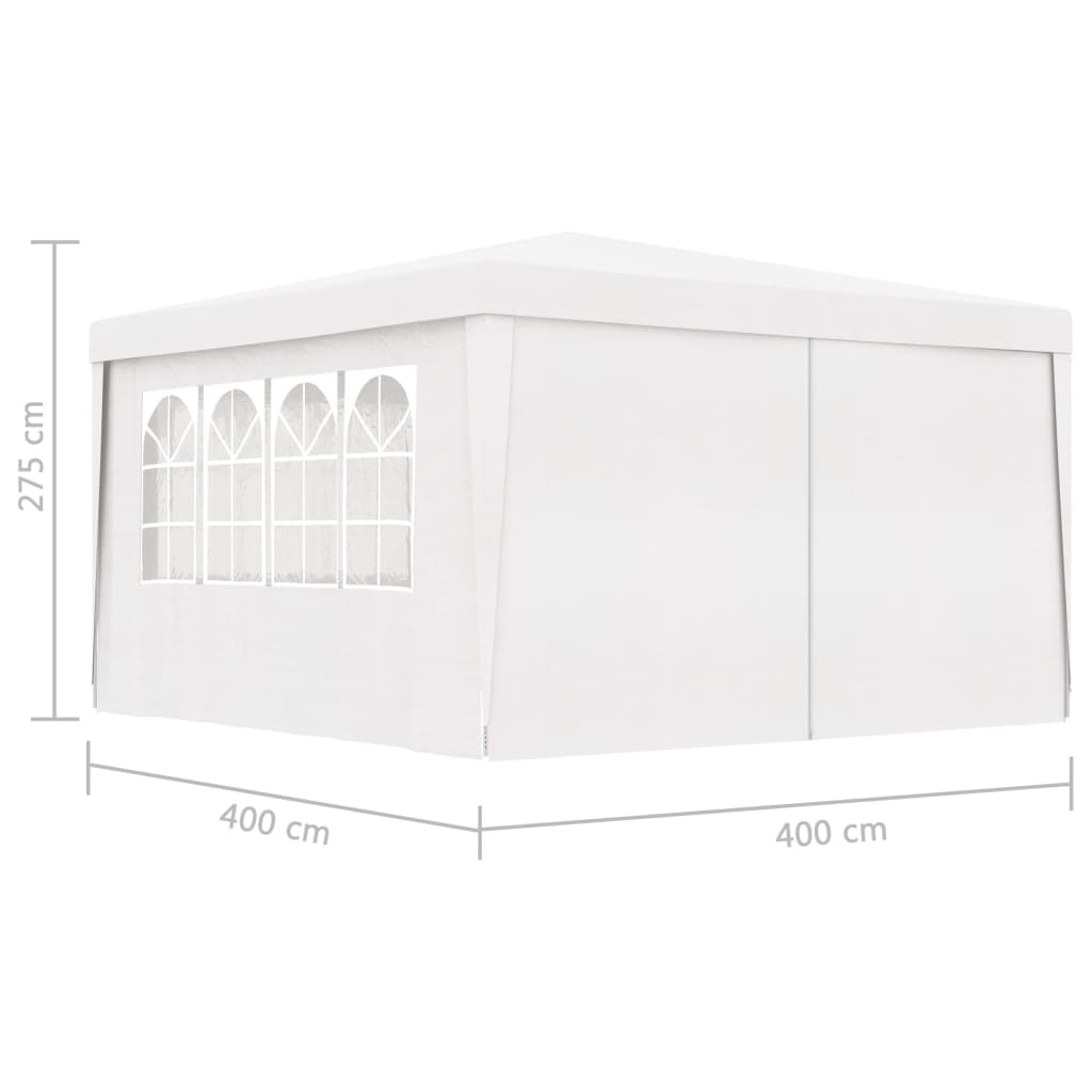 Професионална парти шатра със стени 4x4 м бяла 90 г/кв.м.