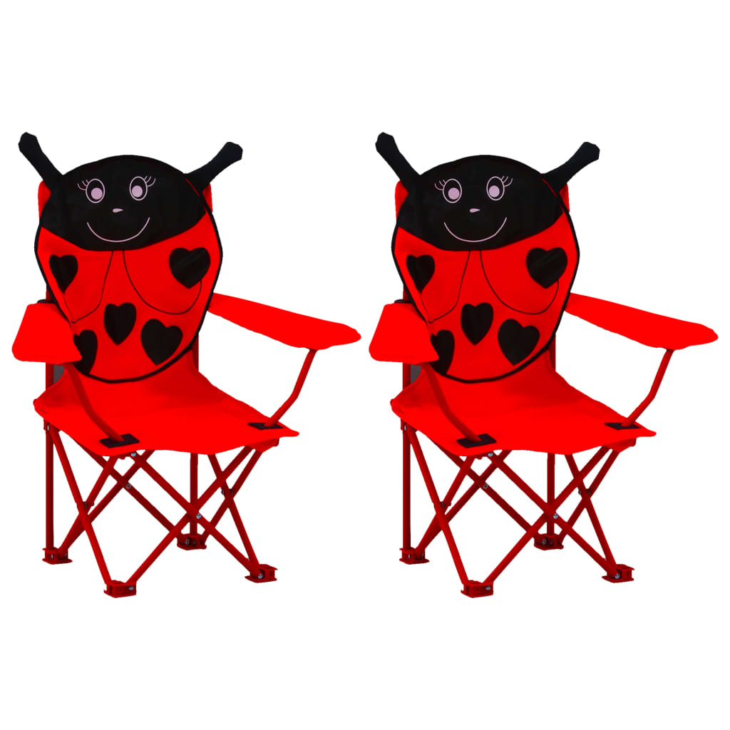 Детски градински столове, 2 бр, червени, текстил
