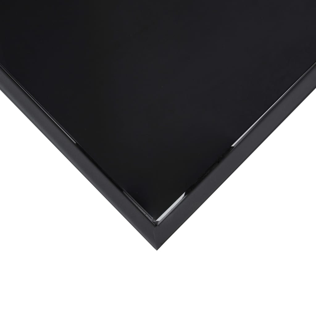 Градинска бар маса, черна, 60x60x110 см, закалено стъкло
