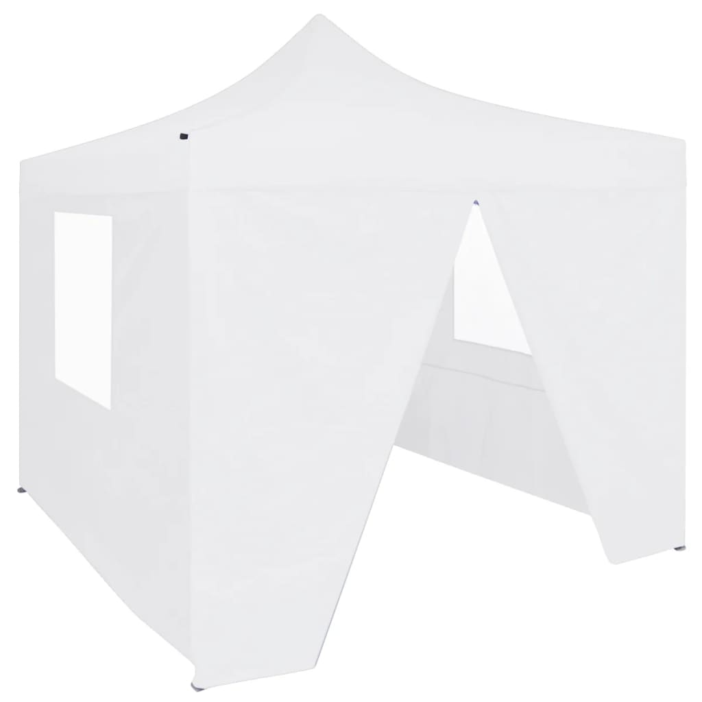 Сгъваема парти шатра с 4 странични стени 3x3 м стомана бяла