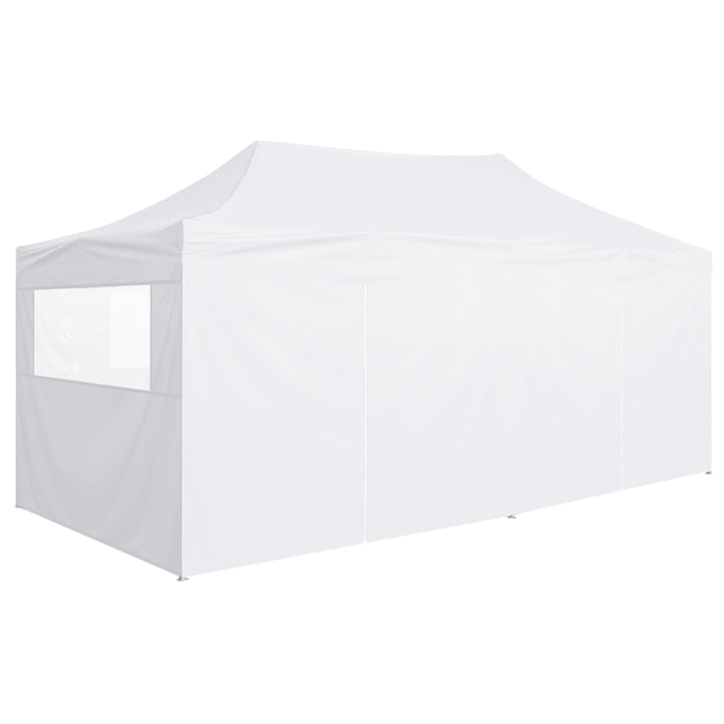 Сгъваема парти шатра с 4 странични стени 3х6 м стомана бяла