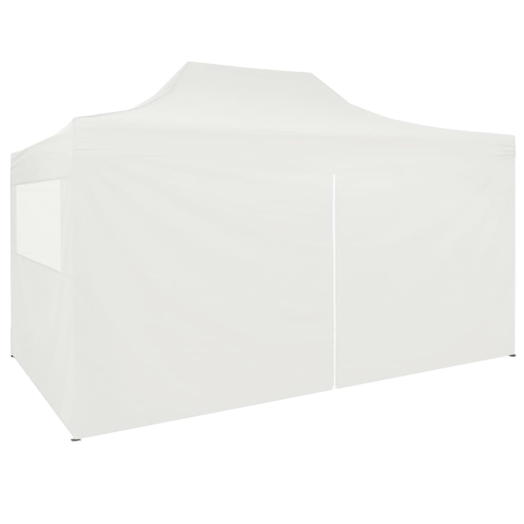 Сгъваема парти шатра с 4 странични стени, 3x4,5 м, бяла