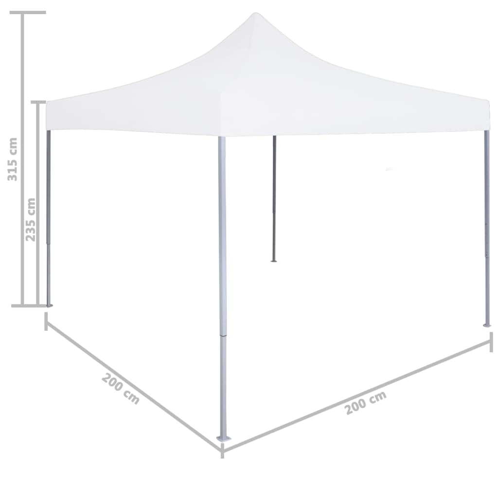 Професионална сгъваема парти шатра, 2x2 м, стомана, бяла