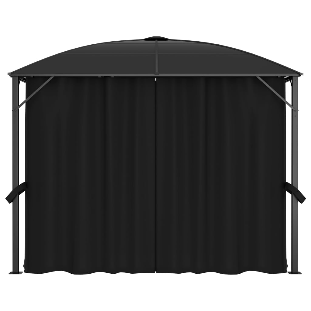 Градинска шатра със завеси, 300x300x265 см, антрацит