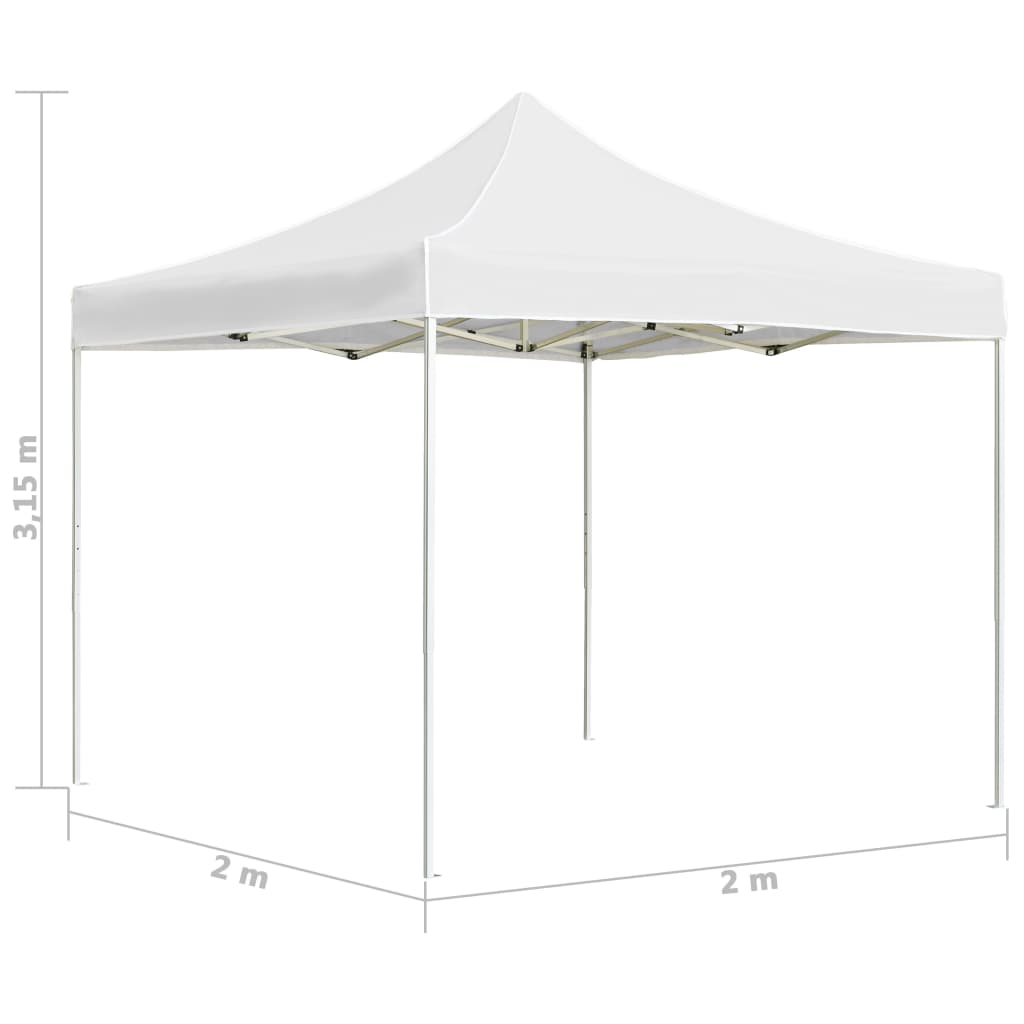Професионална сгъваема парти шатра, алуминий, 2x2 м, бяла