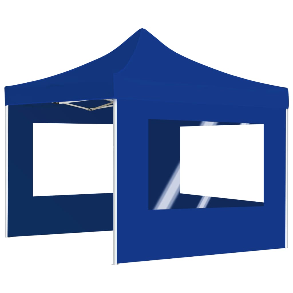 Професионална сгъваема шатра + стени алуминий 2x2 м синя