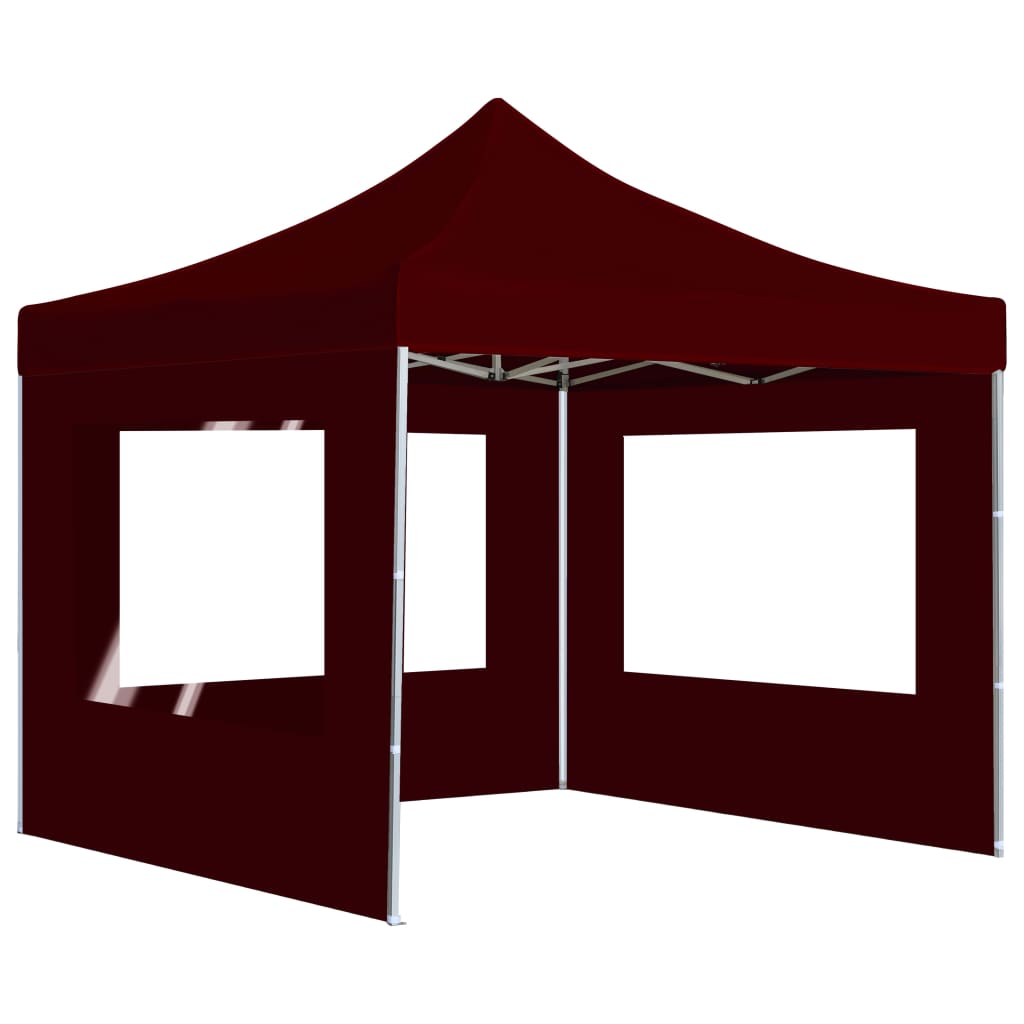Професионална сгъваема шатра със стени алуминий 2x2 м бордо