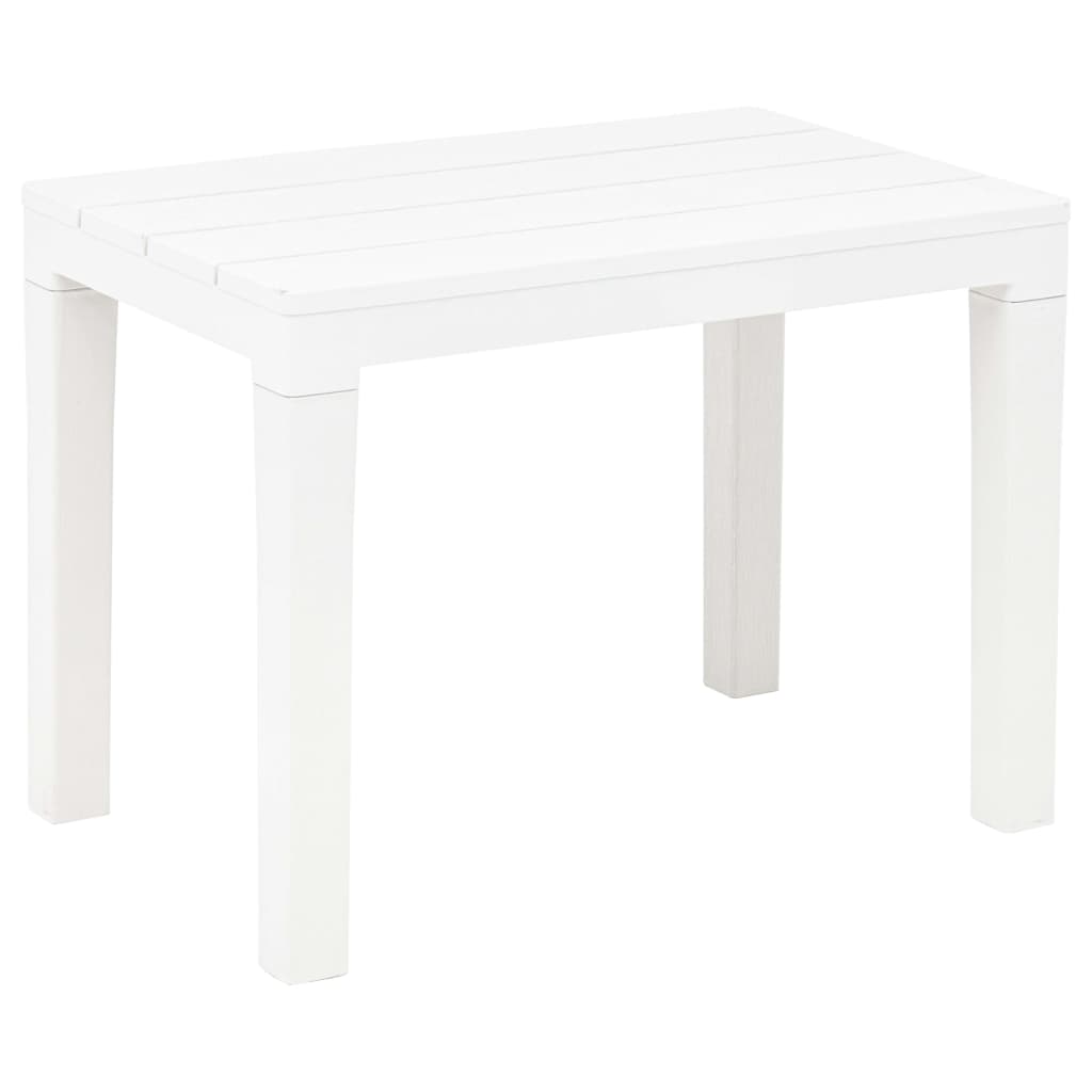 Градинска маса с 2 пейки, пластмаса, бяла