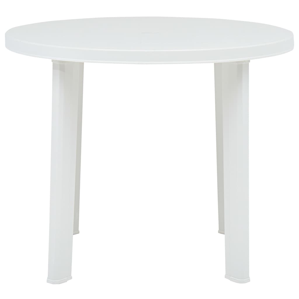 Градинска маса, бяла, 89 см, пластмаса