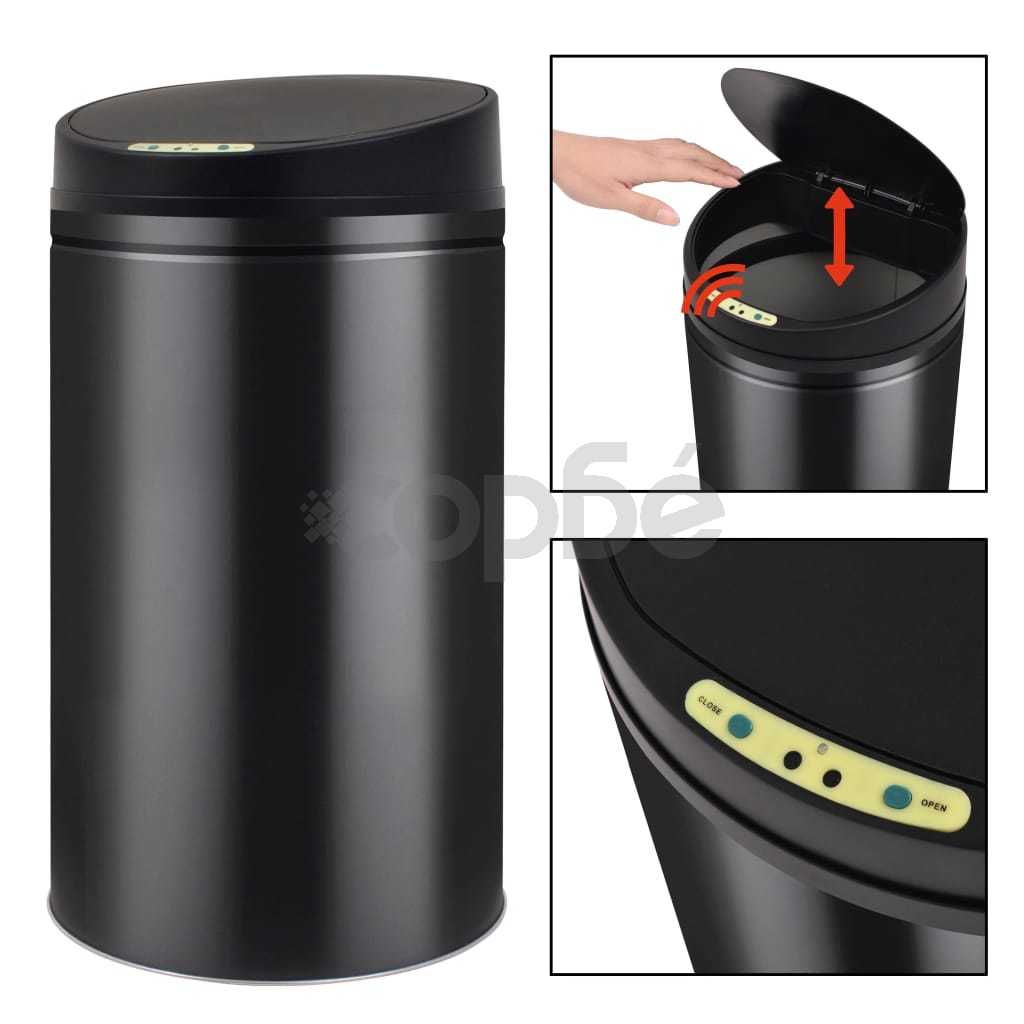 Кош за отпадъци с автоматичен сензор, 42 литра, черен