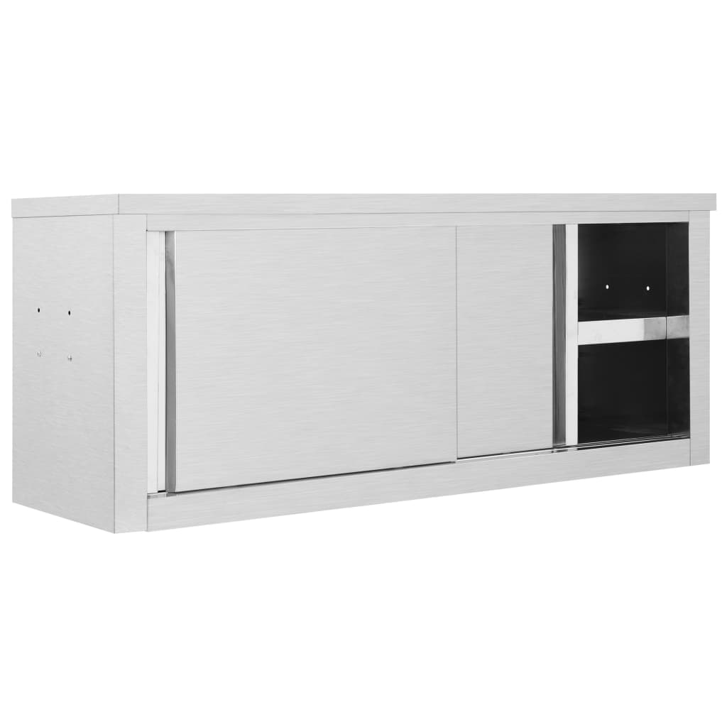 Кухненски стенен шкаф с плъзгащи врати, 120x40x50 см, стомана