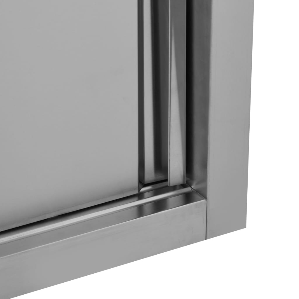 Кухненски стенен шкаф с плъзгащи врати, 120x40x50 см, стомана