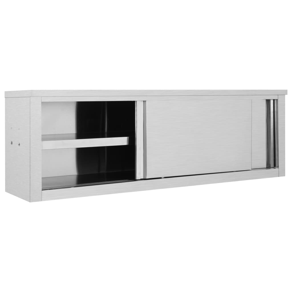 Кухненски стенен шкаф с плъзгащи врати, 150x40x50 см, стомана