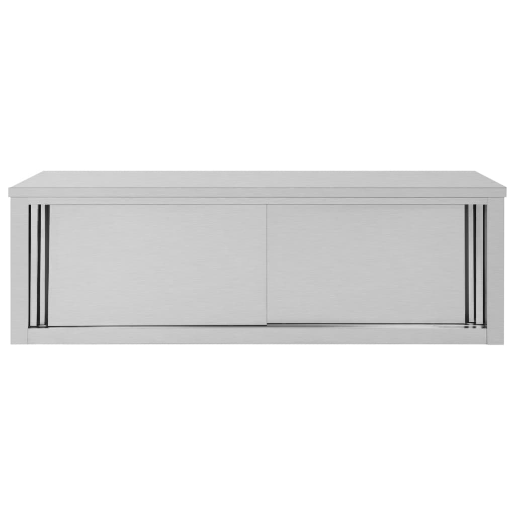 Кухненски стенен шкаф с плъзгащи врати, 150x40x50 см, стомана