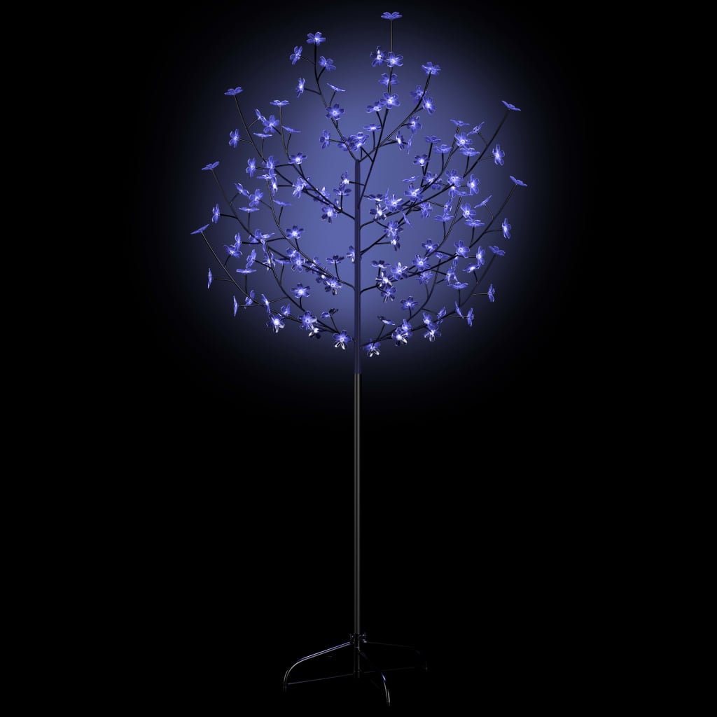Коледно дърво, 120 LED сини, разцъфнала череша, 150 см