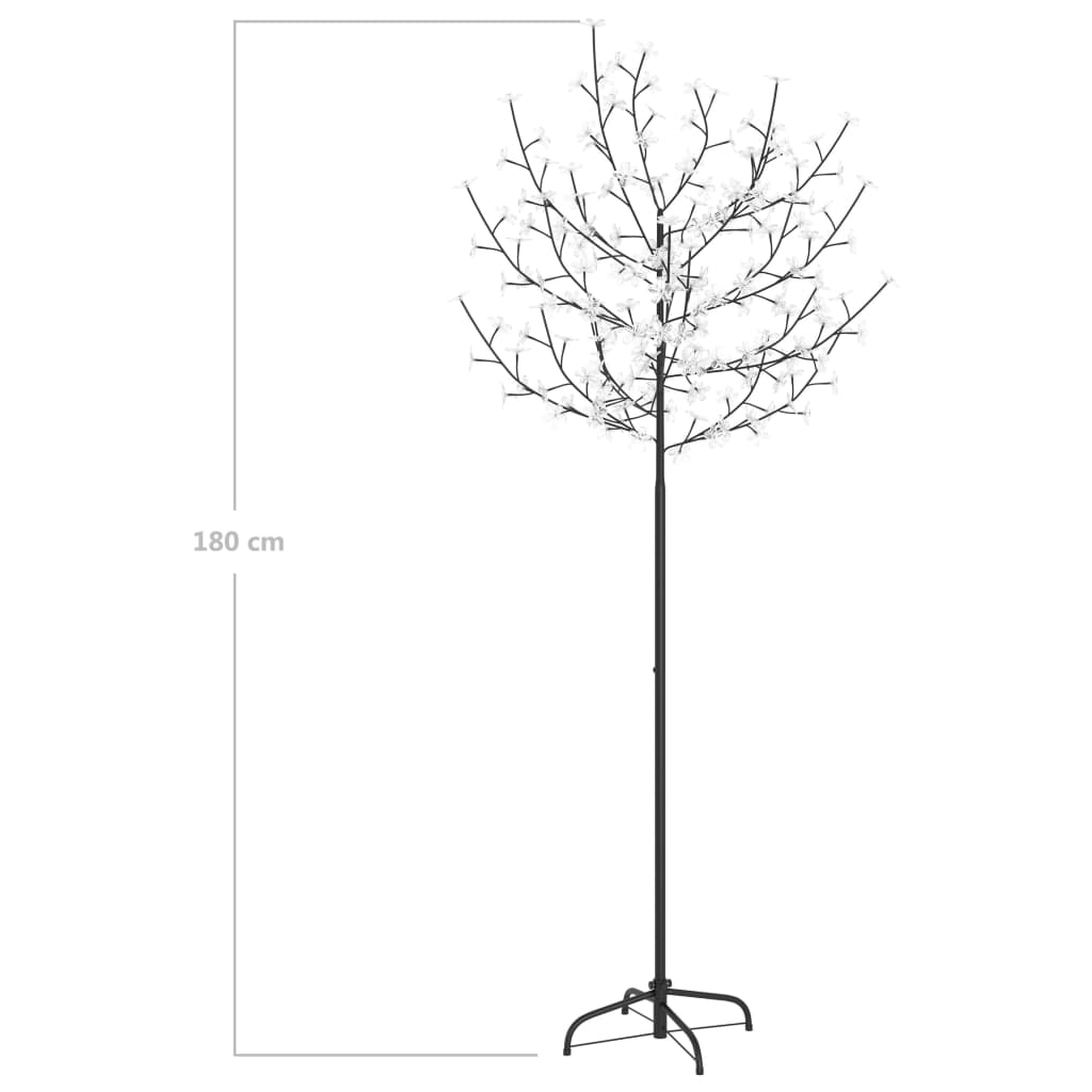 Коледно дърво, 200 LED студено бeли, разцъфнала череша, 180 см
