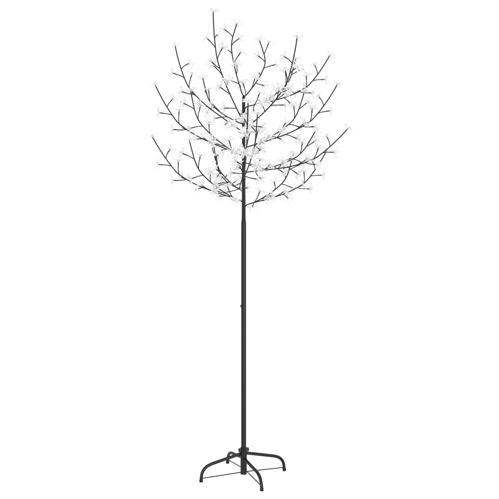 Коледно дърво, 200 LED синьо-бели, разцъфнала череша, 180 см
