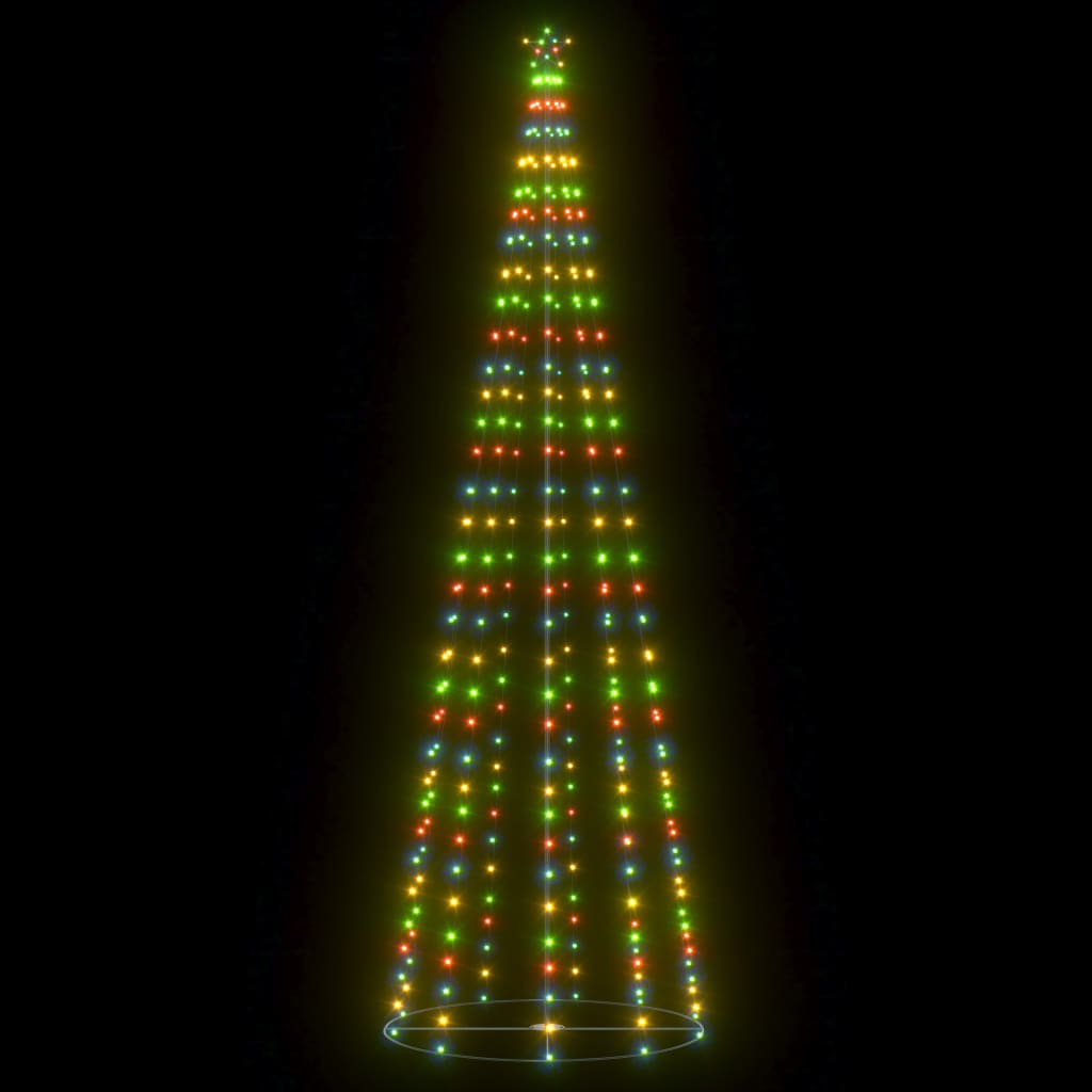 Коледна елха конус, 330 LED пъстри, декорация, 100x300 см