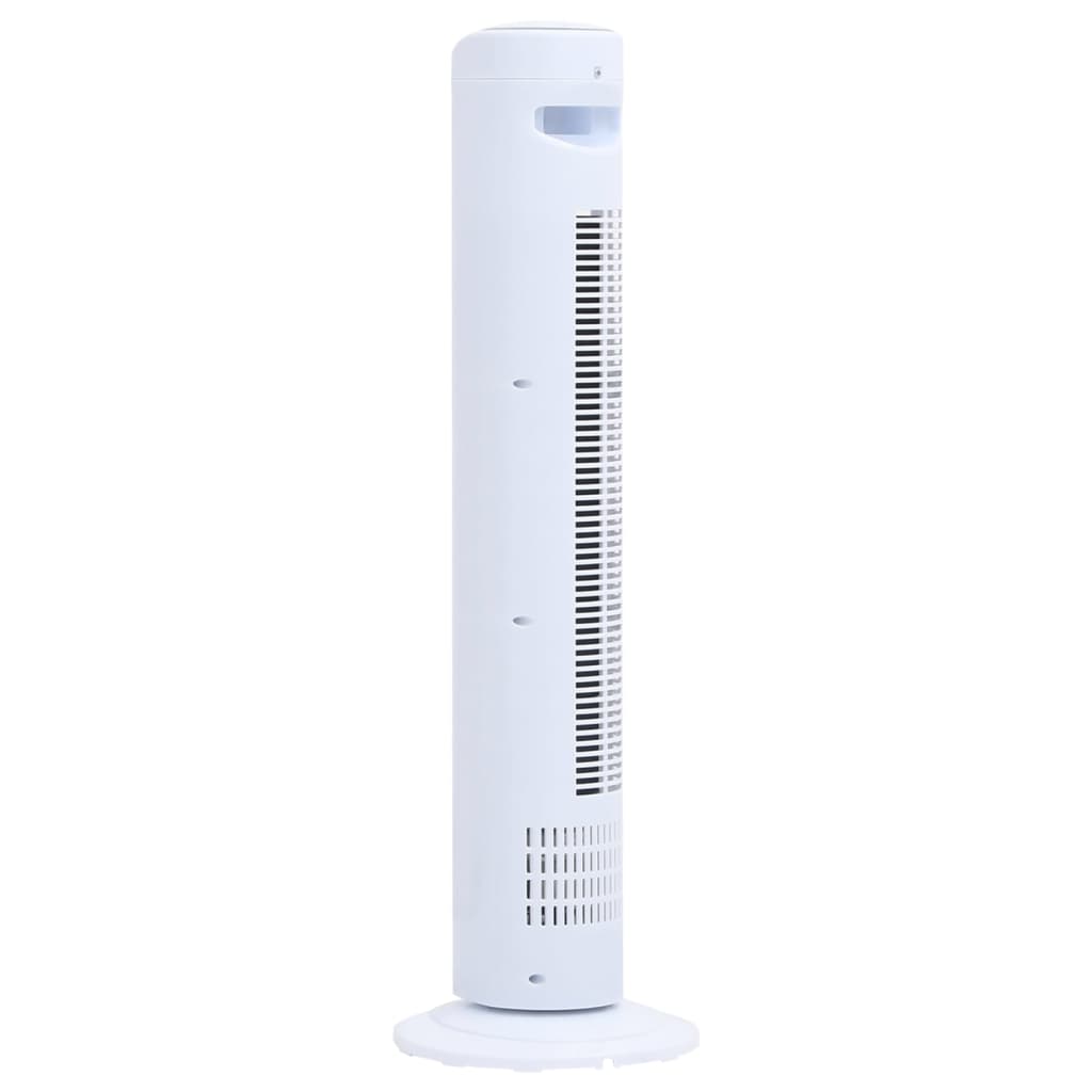 Колонен вентилатор с дистанционно и таймер, Φ24x80 см, бял