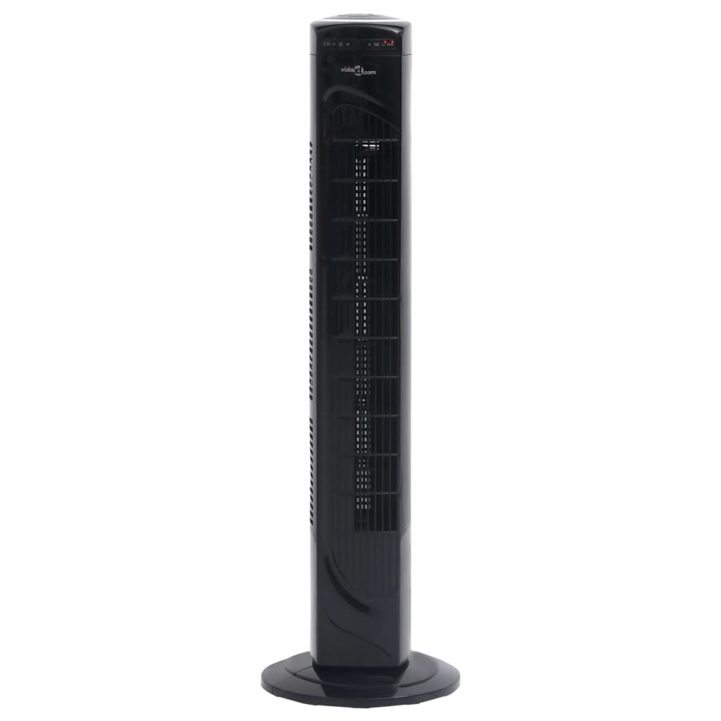 Колонен вентилатор с дистанционно и таймер, Φ24x80 см, черен