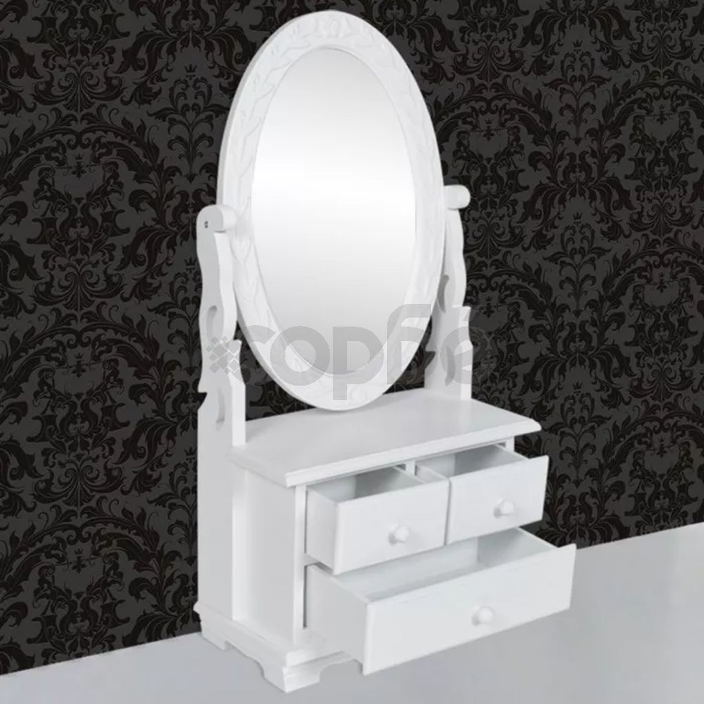 Тоалетка с регулируемо овално огледало, МДФ 