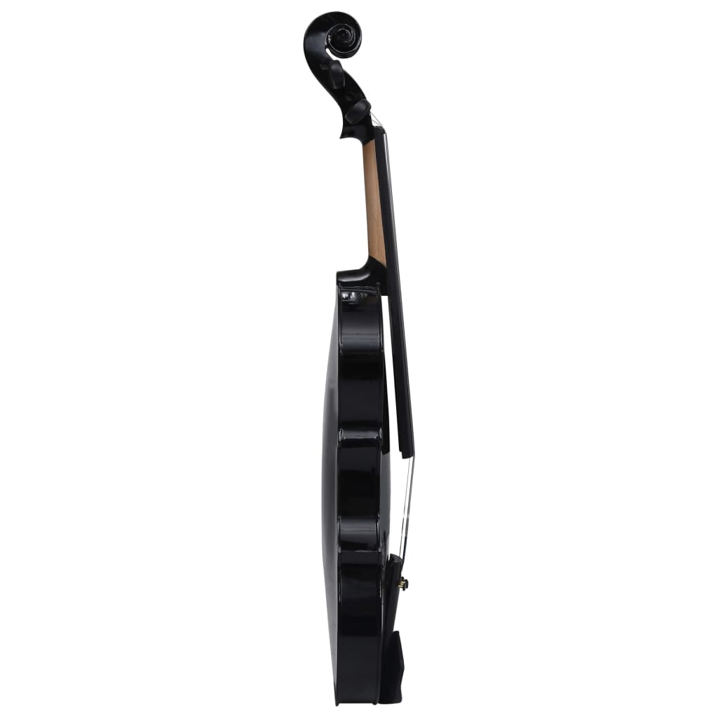 Комплект цяла 4/4 цигулка с лък и подбрадник, черна