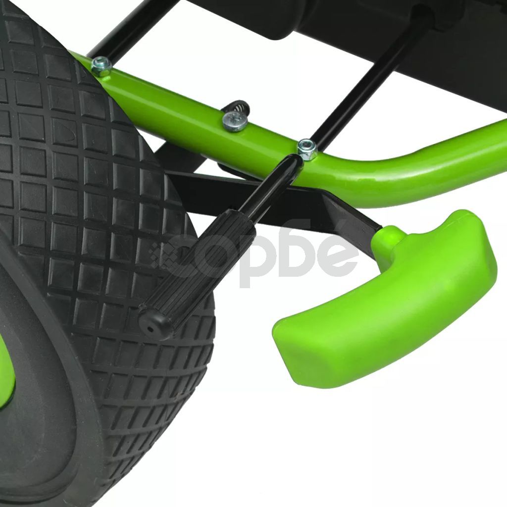Детски картинг с педали, с регулируема седалка, зелен
