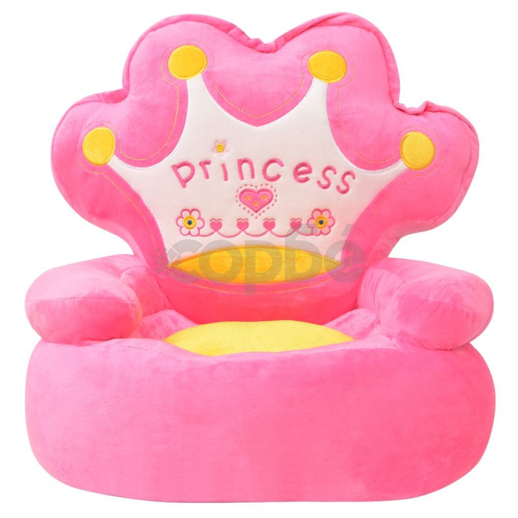 Плюшен детски стол, Princess, розов 