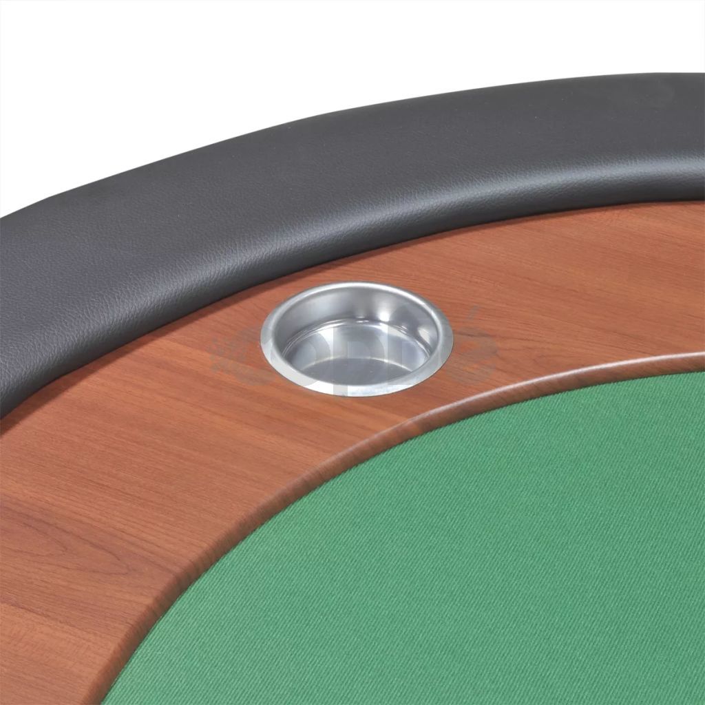 Покер маса за 10 играчи с дилър зона и табла за чипове, зелена 