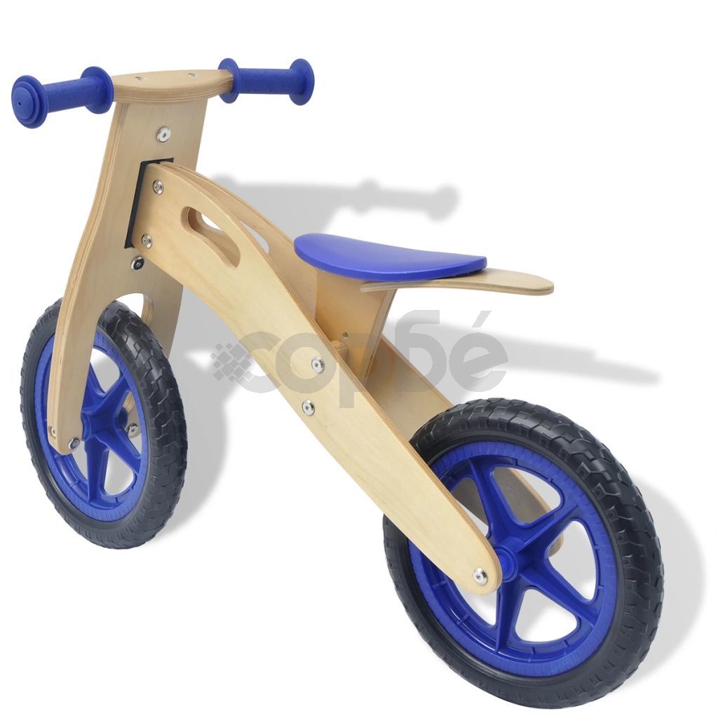 Детски велосипед за балансиране, дърво, син