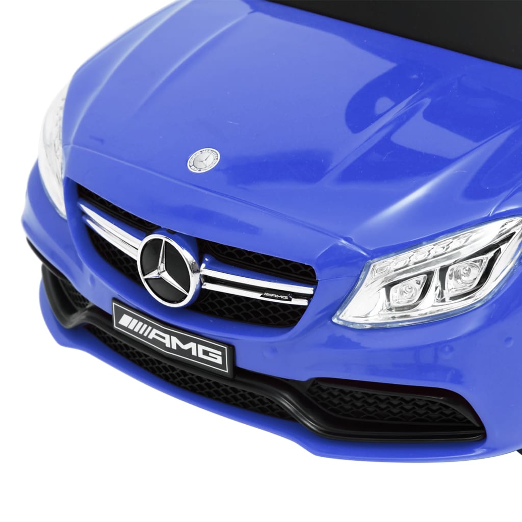 Количка за бутане и яздене Mercedes Benz C63 синя