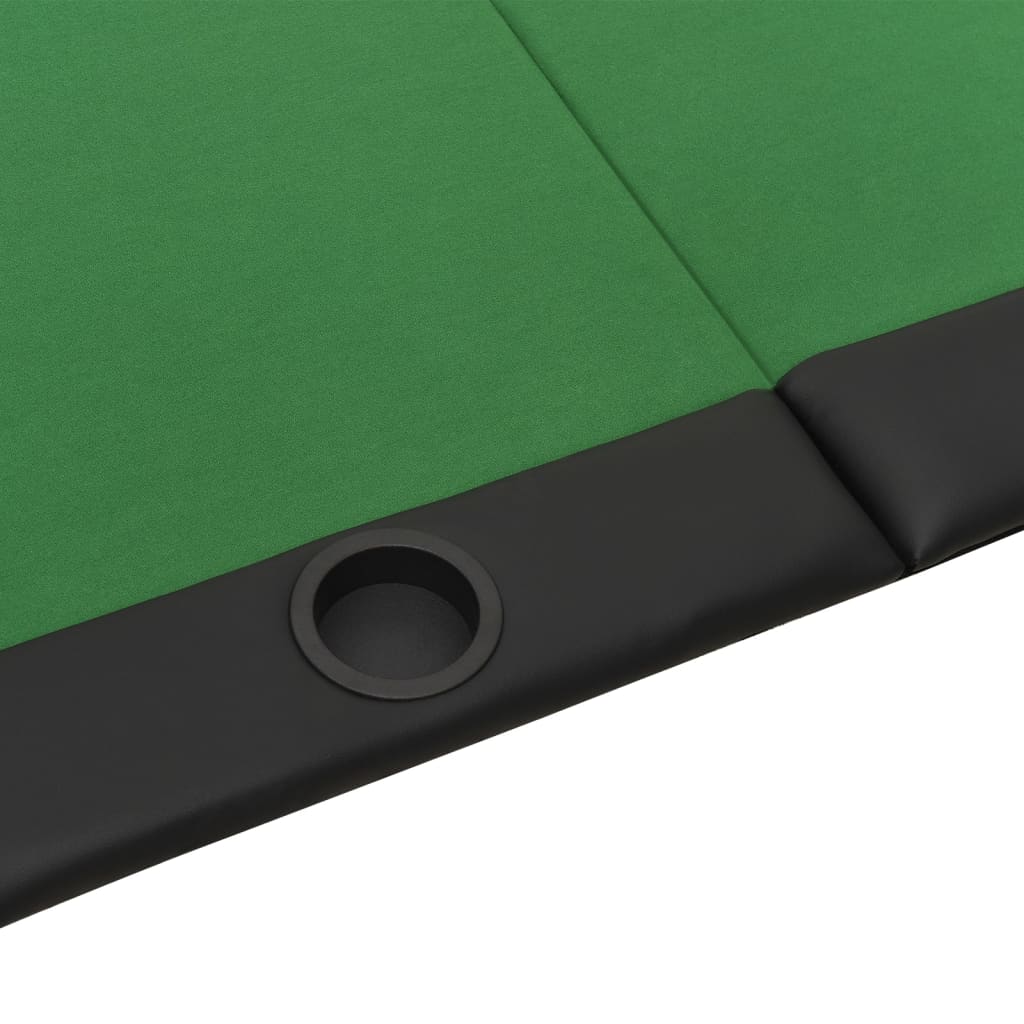 Сгъваема покер маса за 10 играча, зелена, 206x106x75 см