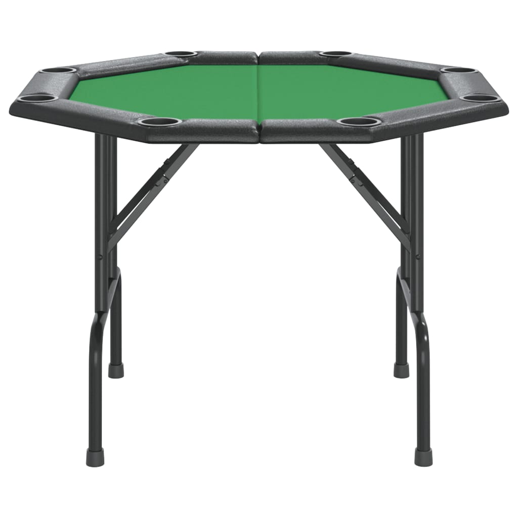 Сгъваема покер маса за 8 играча, зелена, 108x108x75 см