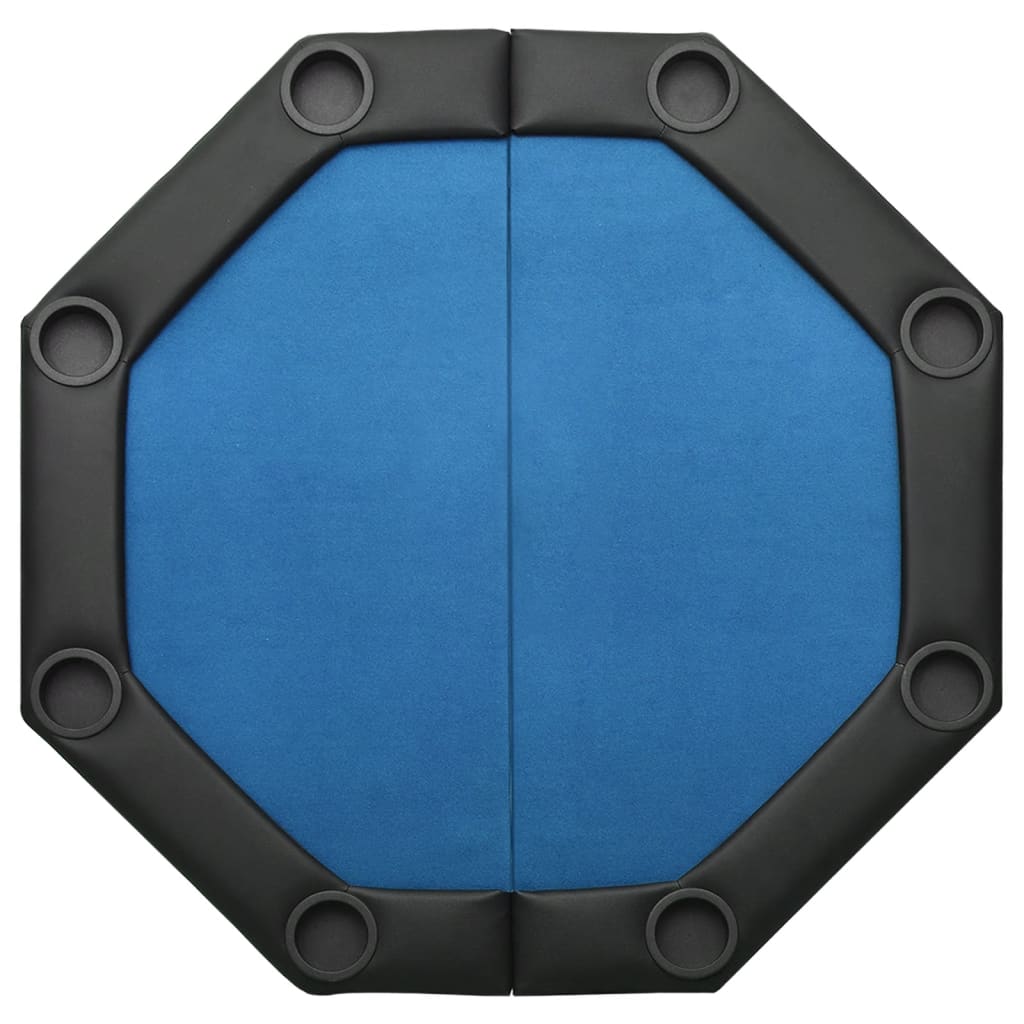 Сгъваема покер маса за 8 играча, синя, 108x108x75 см