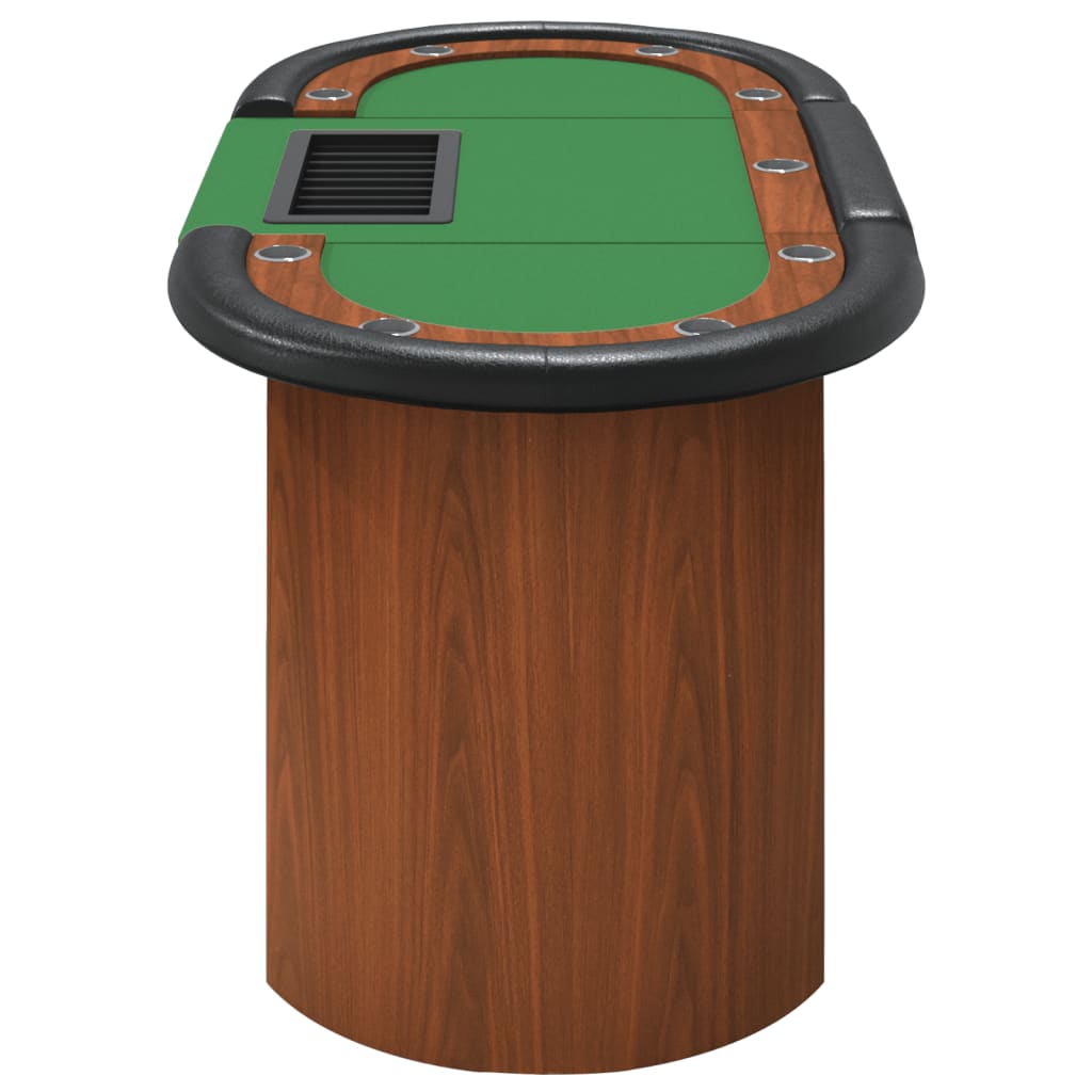Покер маса за 10 играча поставка за чипове зелена 160x80x75 см