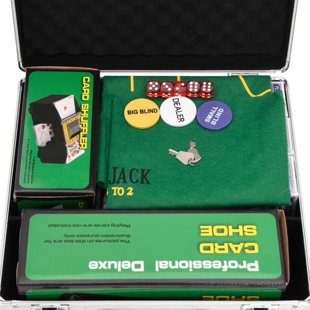 Комплект чипове за покер 600 бр 11,5 г