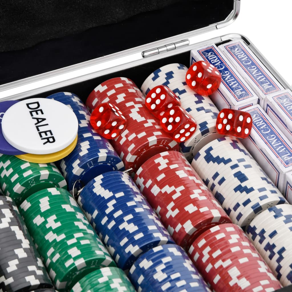 Комплект чипове за покер 600 бр 11,5 г