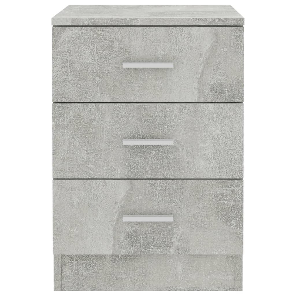 Нощни шкафчета, 2 бр, бетонно сиви, 38x35x56 см, ПДЧ