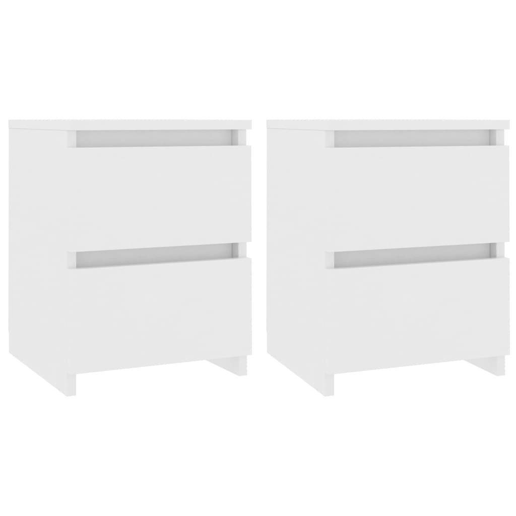 Нощни шкафчета, 2 бр, бели, 30x30x40 см, ПДЧ