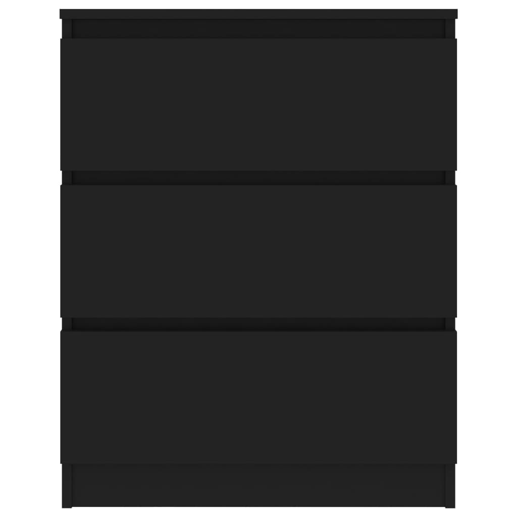Сайдборд, черен, 60x35x76 см, инженерно дърво
