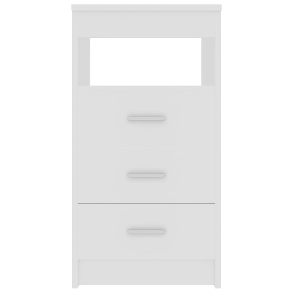 Шкаф с чекмеджета, бял, 40x50x76 см, инженерна дървесина